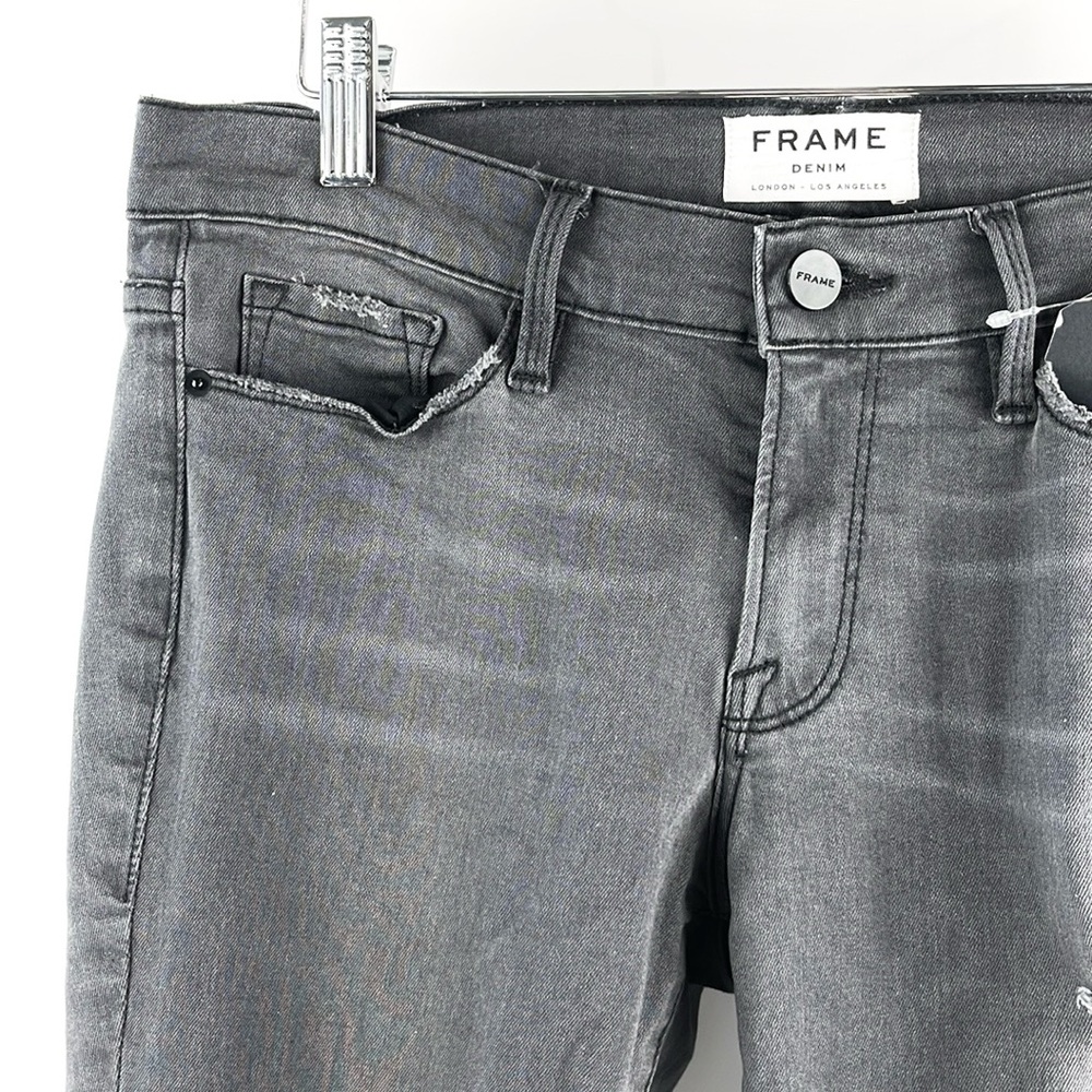 Frame Le Skinny de Jeanne Greys Inn Distressed Rip Jeans - Picture 4 of 10